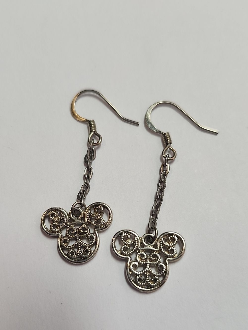 Silver Filigree Drop Earrings - Silver